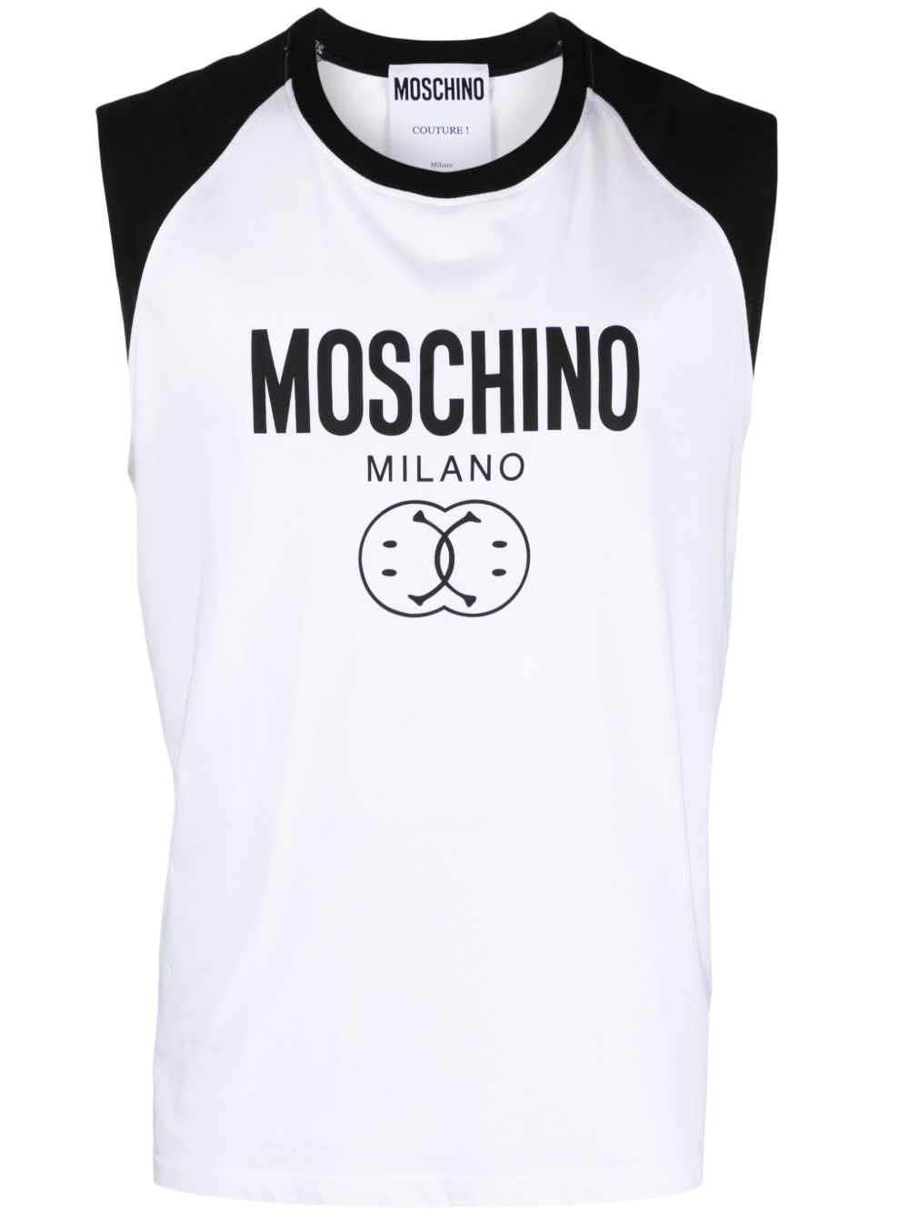 Moschino logo印花棉T恤 - 白色