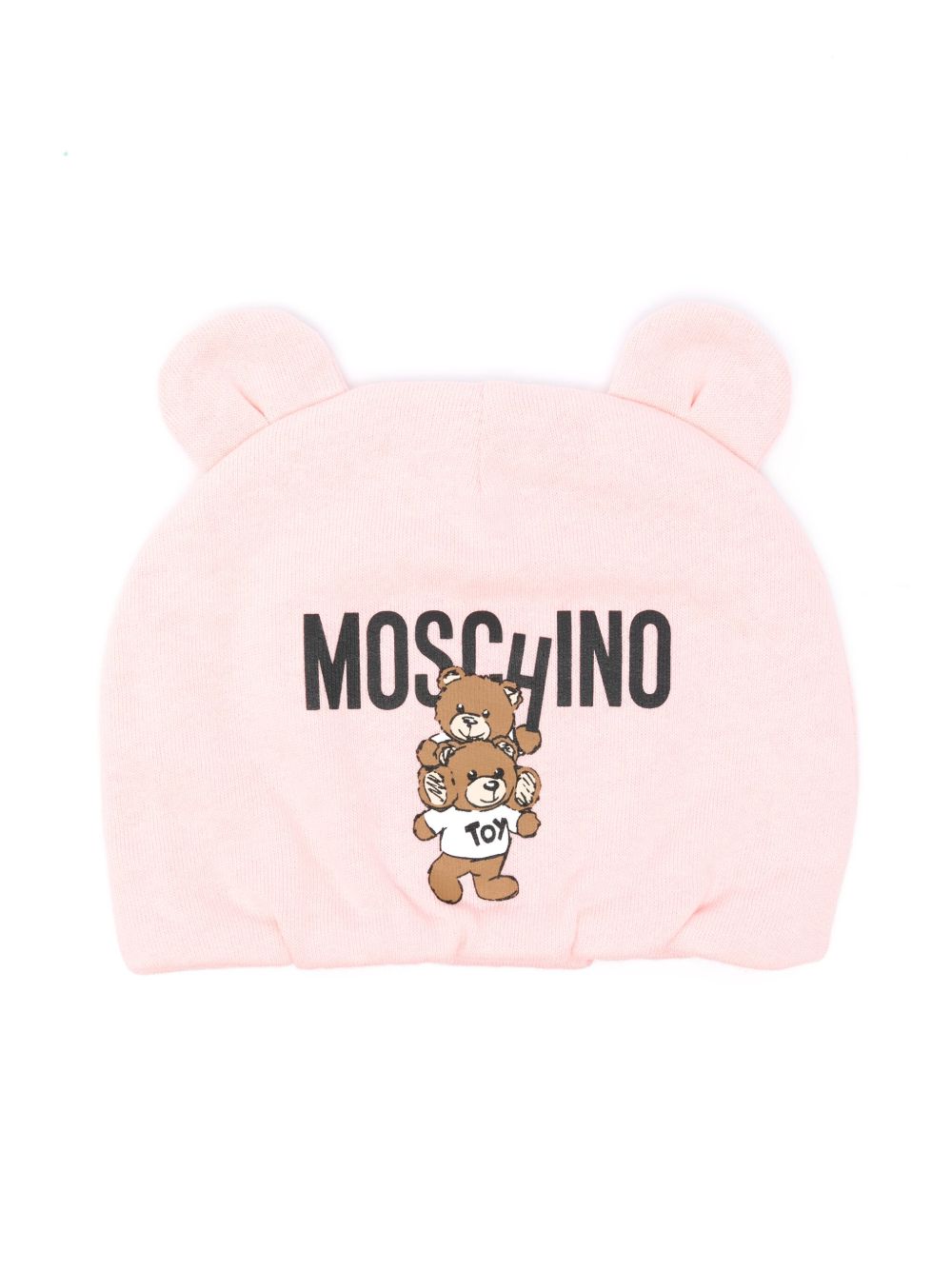 Moschino Kids Teddy Bear 棉套头帽 - 粉色