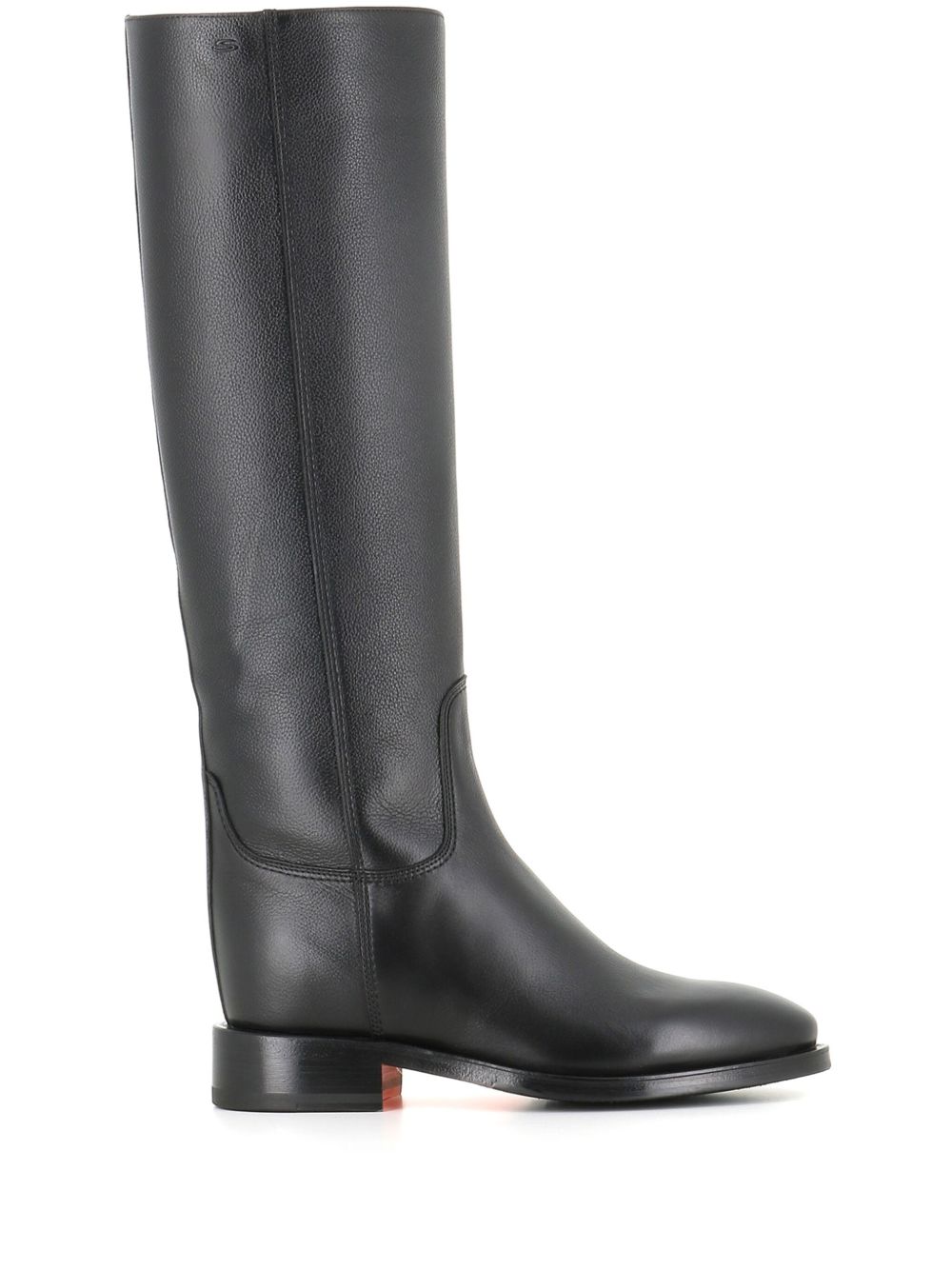 Santoni 皮质及膝靴 - 黑色