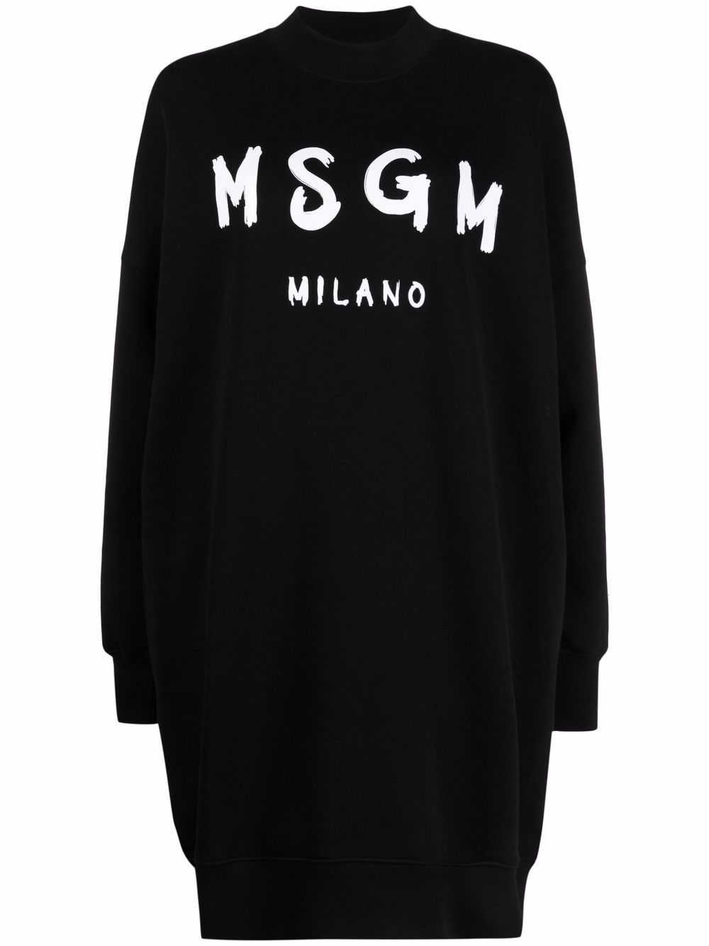 MSGM 笔触感logo卫衣式连衣裙 - 黑色