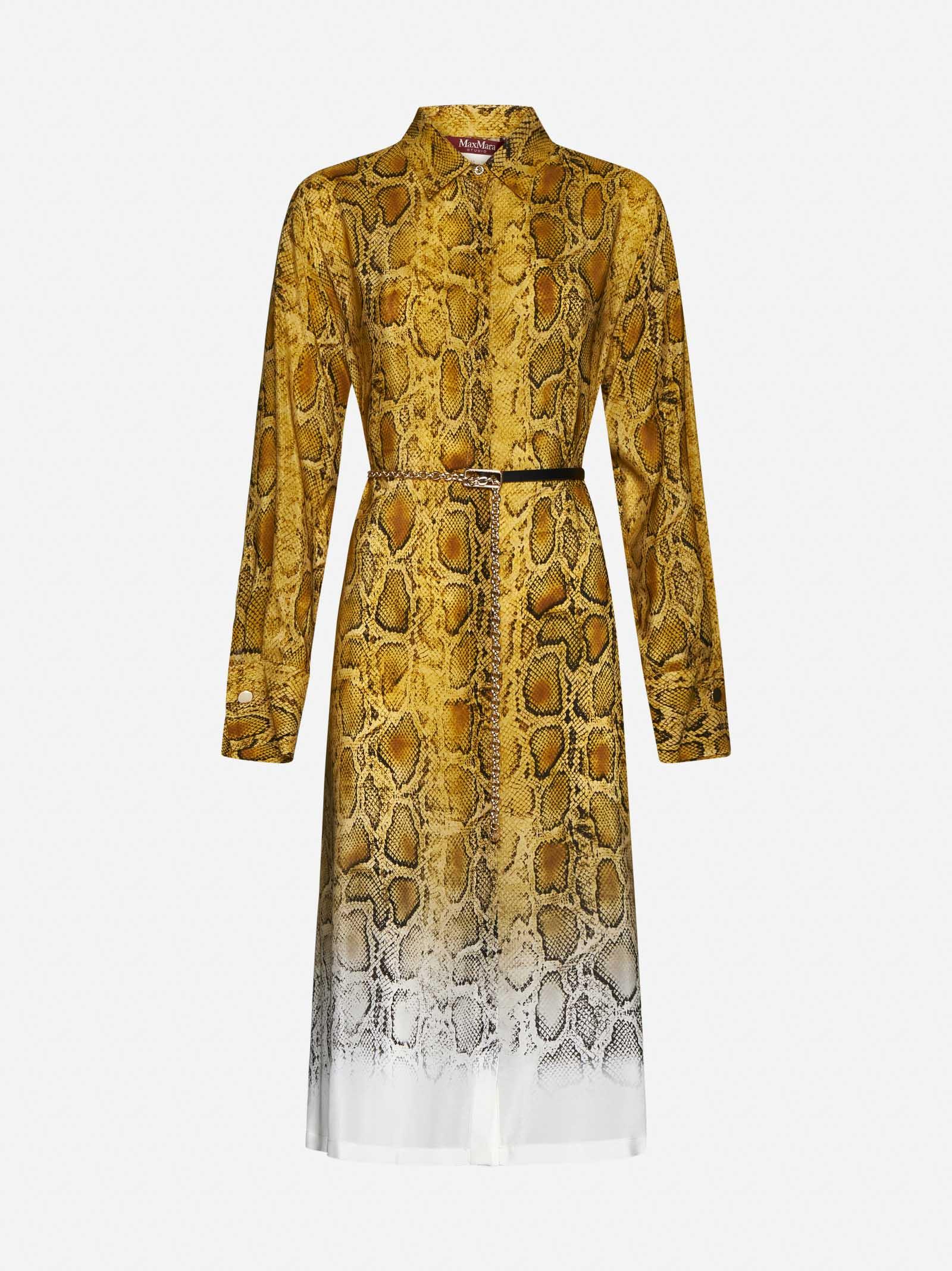 Max Mara Studio Nereo印花真丝衬衫裙
