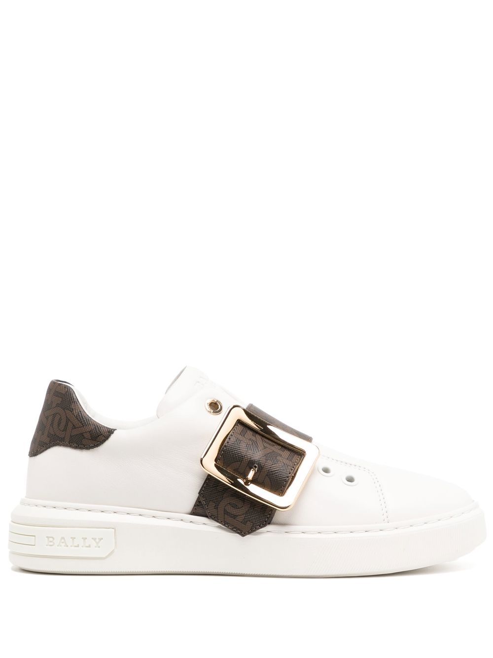 Bally 经典logo图案扣环运动鞋 - 白色