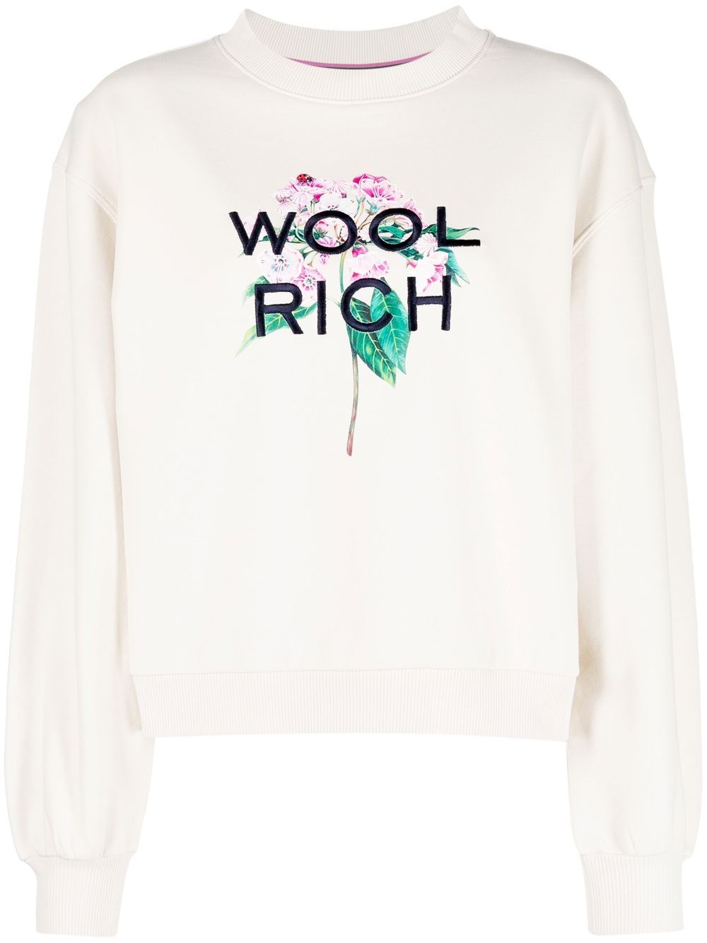 Woolrich 花卉logo刺绣卫衣 - 中性色