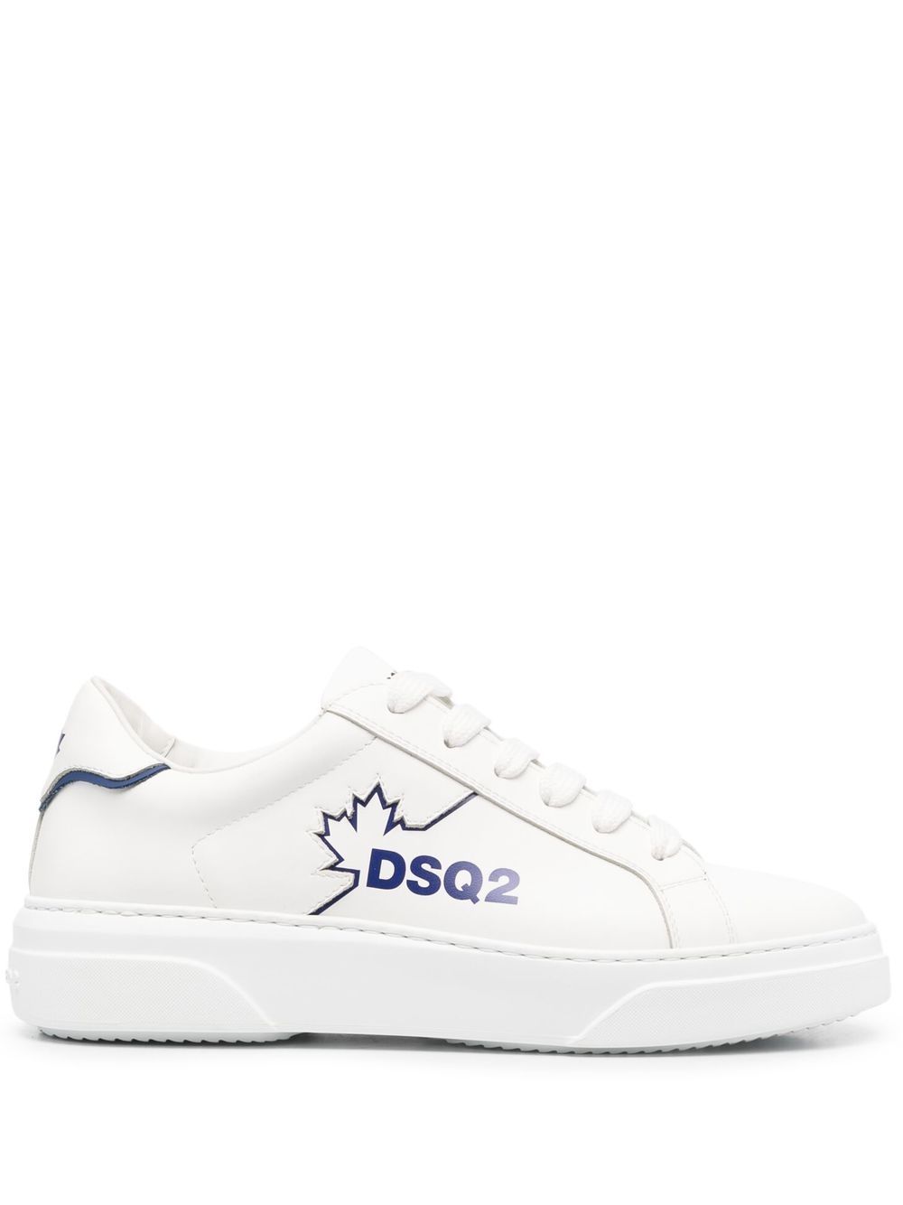 DSQUARED2 logo印花侧饰低帮运动鞋 - 白色