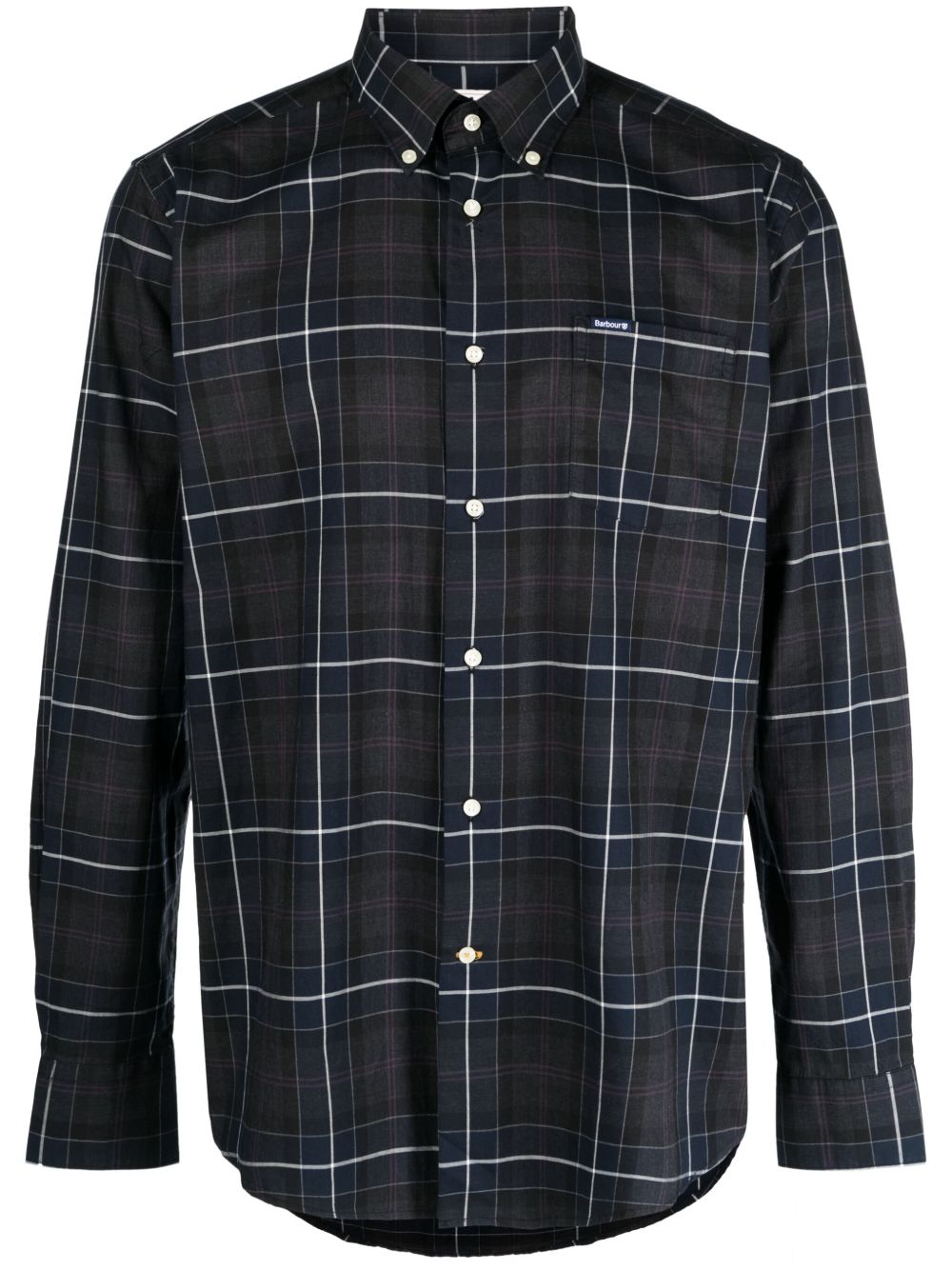 Barbour 棉格纹衬衫 - 黑色