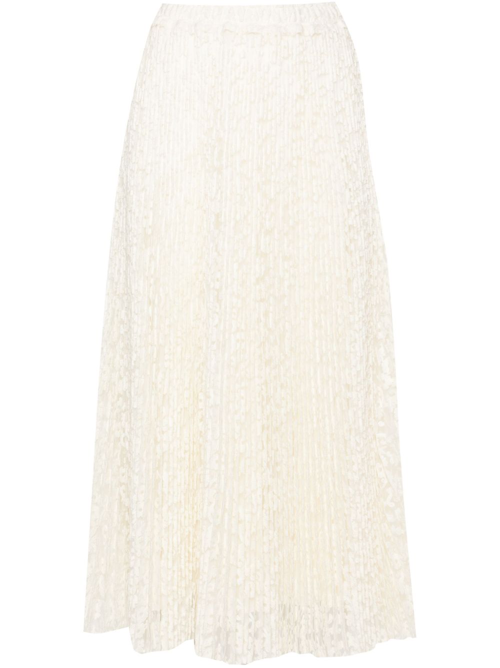 Ermanno Scervino 蕾丝刺绣中长半身裙 - 中性色