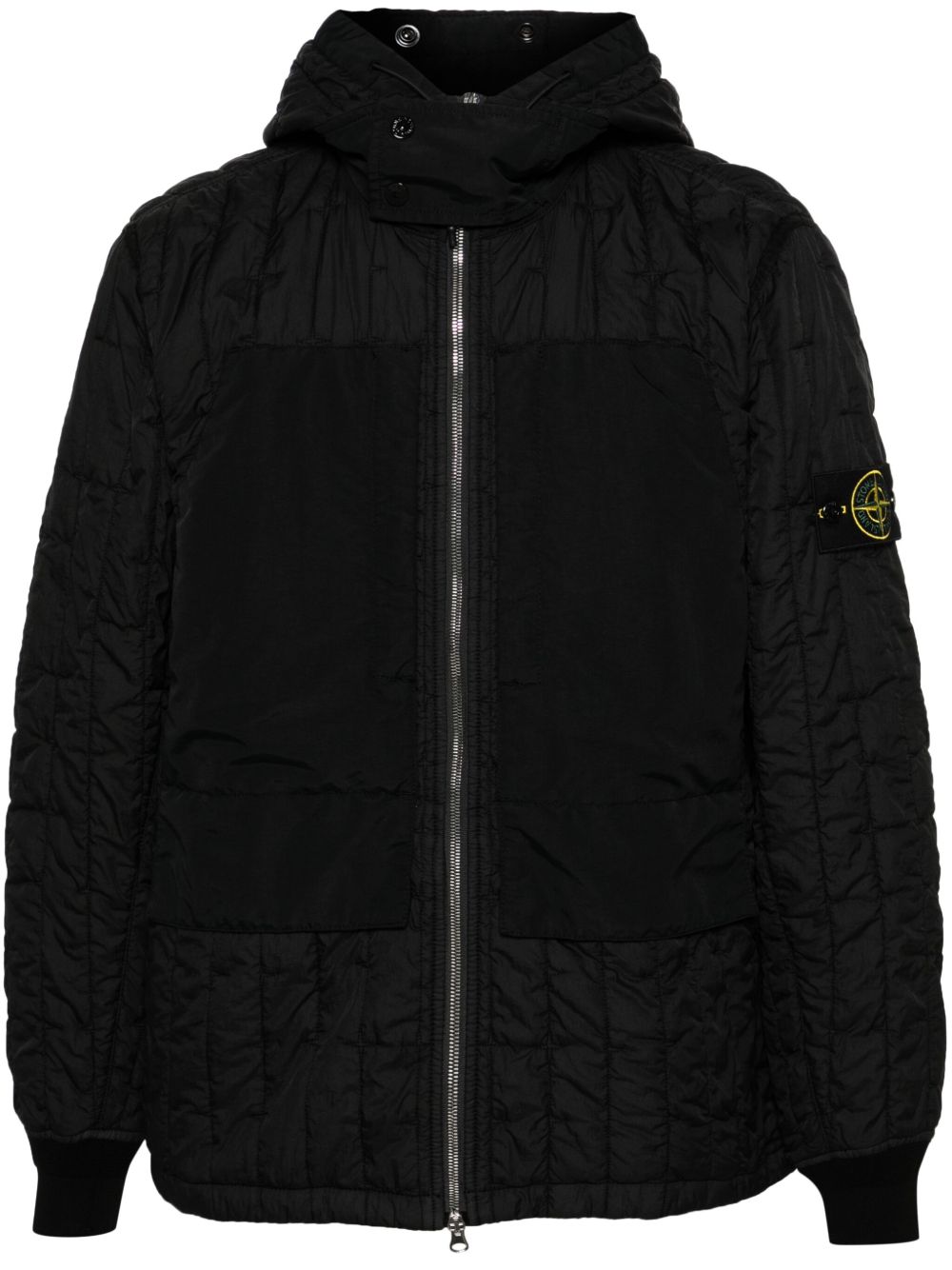 Stone Island 罗盘徽章绗缝夹克 - 黑色
