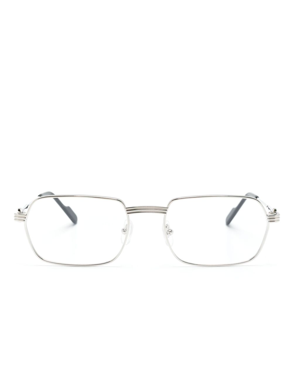 Cartier Eyewear 抛光长方形框眼镜 - 银色