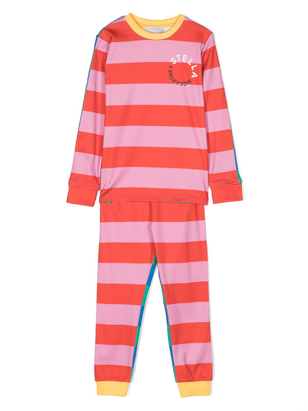 Stella McCartney Kids 条纹运动套装 - 粉色