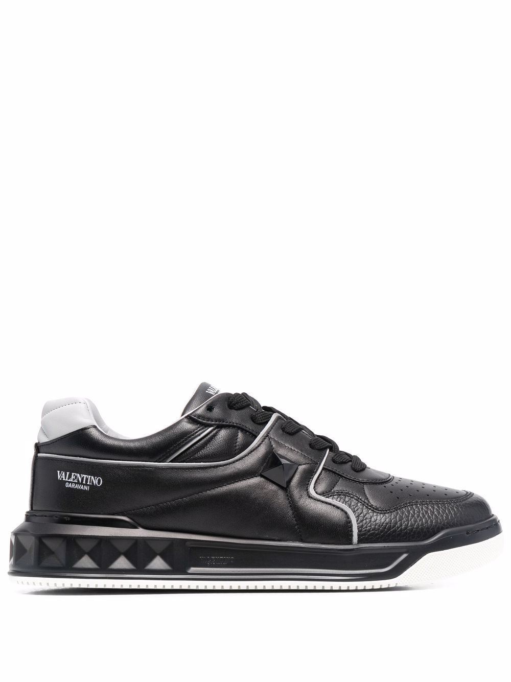 Valentino Garavani One Stud XL 皮质运动鞋 - 黑色