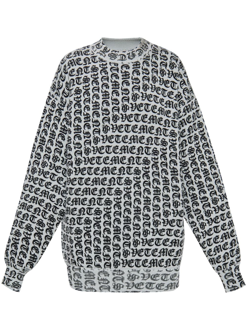 VETEMENTS logo嵌花毛衣 - 灰色