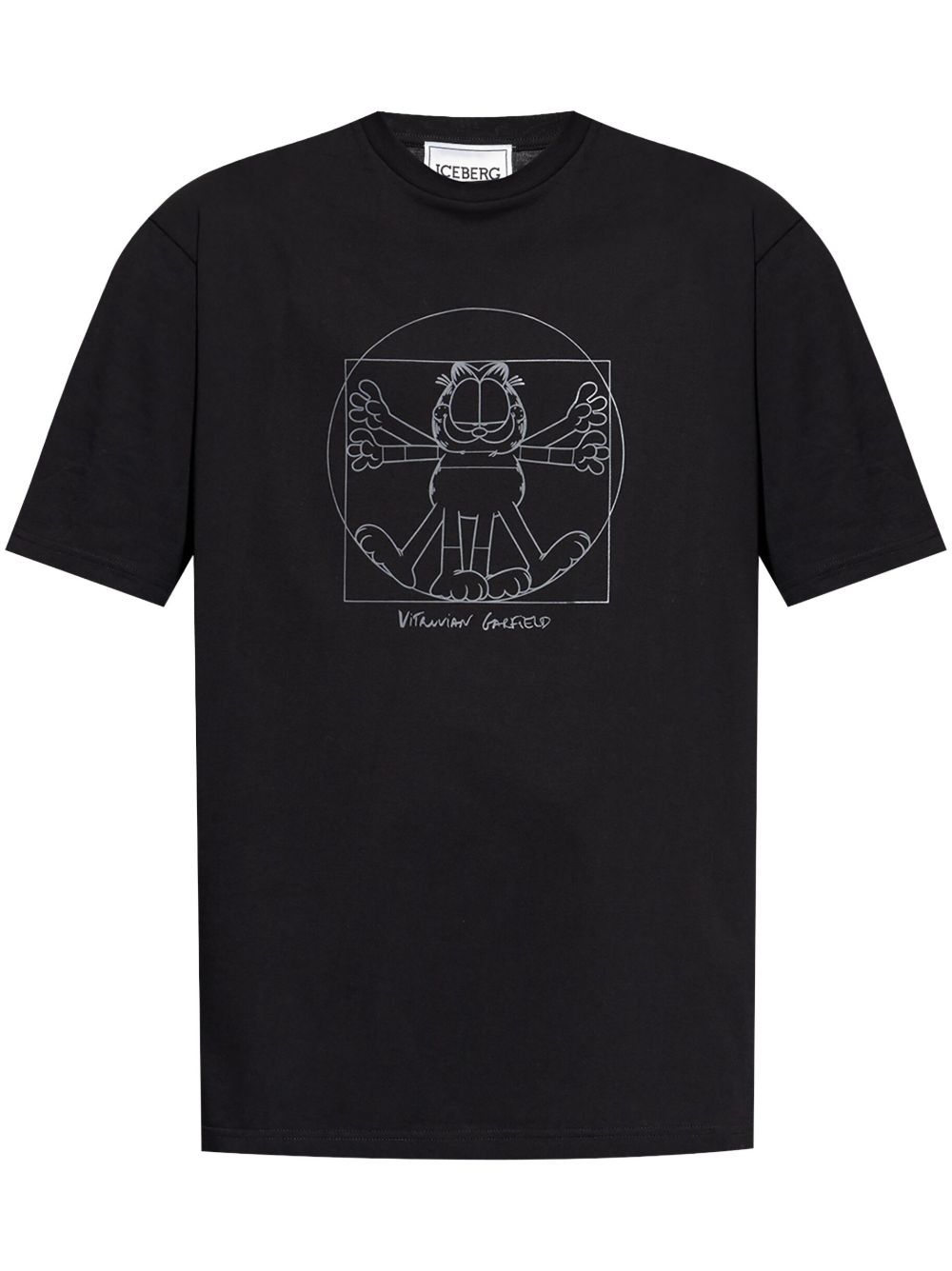 Iceberg Vitruvian Garfield 印花T恤 - 黑色