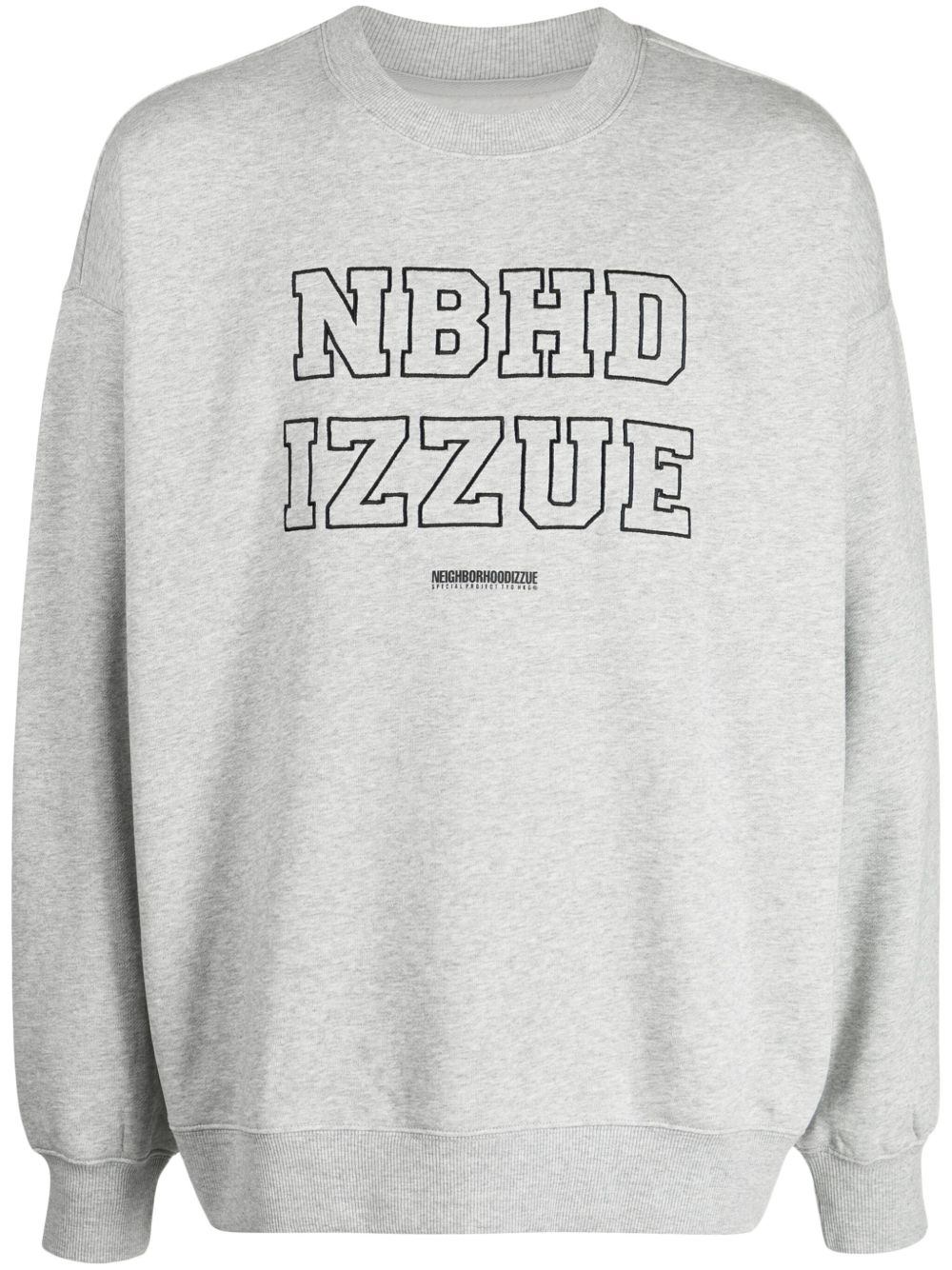 izzue logo刺绣棉混纺卫衣 - 灰色