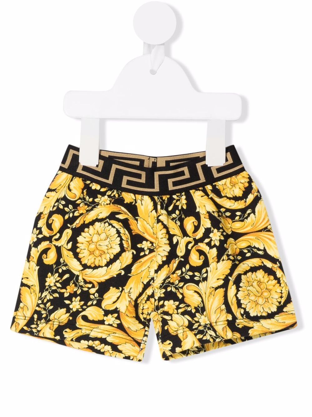 Versace Kids Barocco Baby 运动短裤 - 黑色