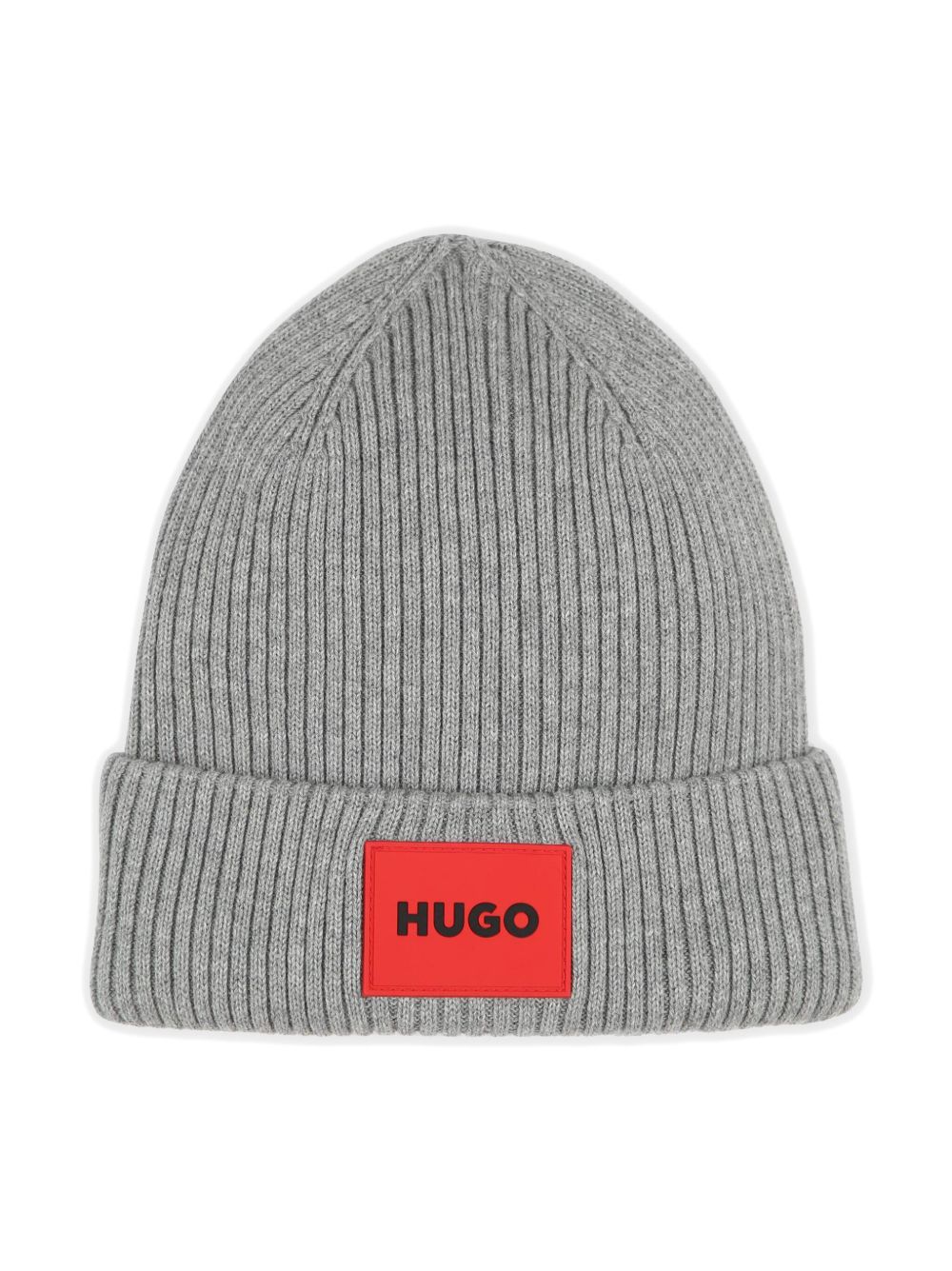 HUGO KIDS 标贴罗纹套头帽 - 灰色