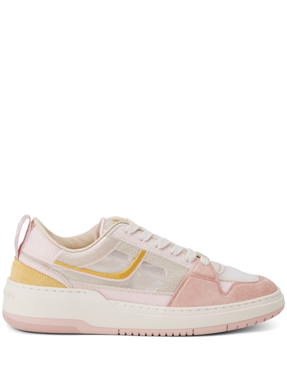 Ferragamo Mesh 绒面皮系带运动鞋 - 粉色