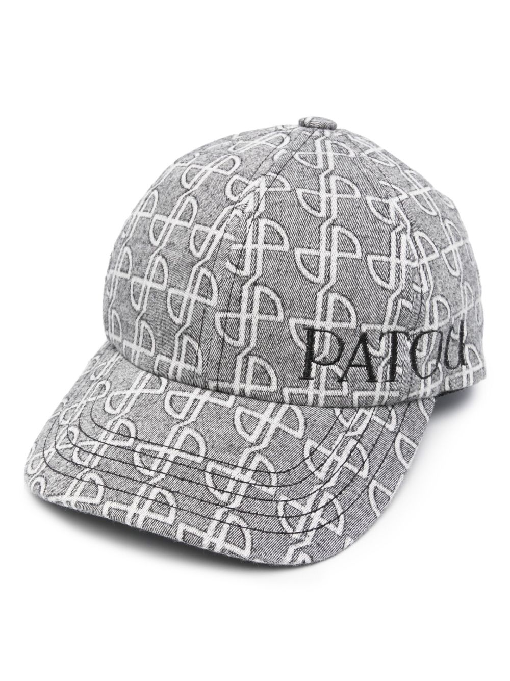 Patou logo刺绣六面拼接棒球帽 - 灰色