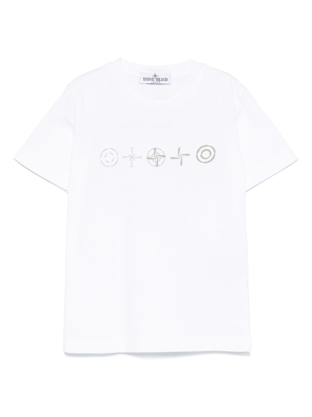 Stone Island Junior Compass 印花T恤 - 白色