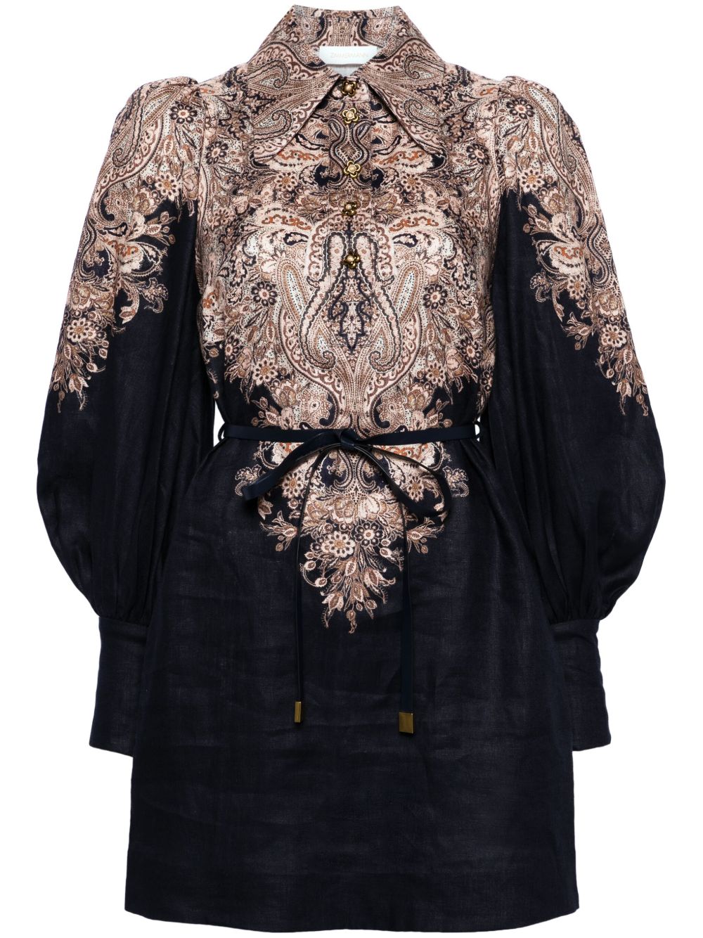 ZIMMERMANN Natura 佩斯理印花迷你连衣裙 - 蓝色
