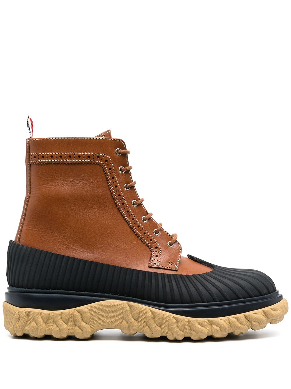 Thom Browne Duck 长翼布系带短靴 - 褐色