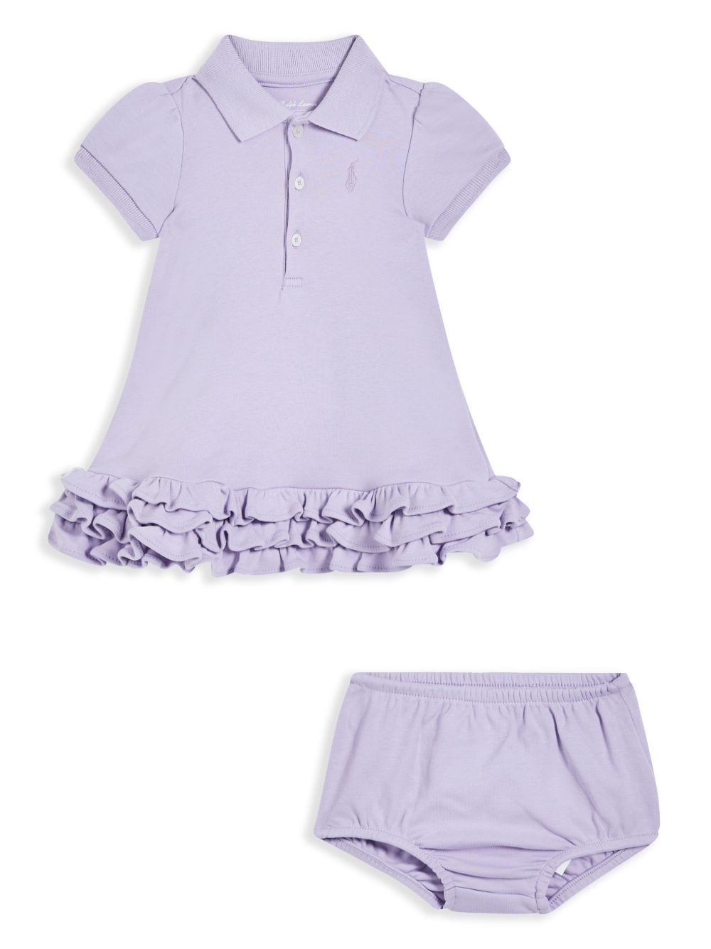 POLO RALPH LAUREN KIDS 棉连衣裙套装 - 紫色