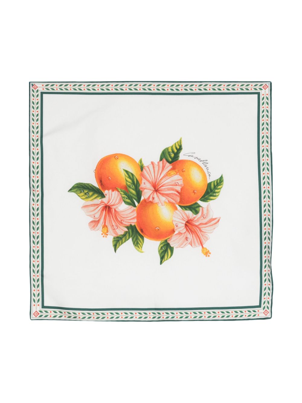 Casablanca Oranges en Fleur 真丝围巾 - 白色
