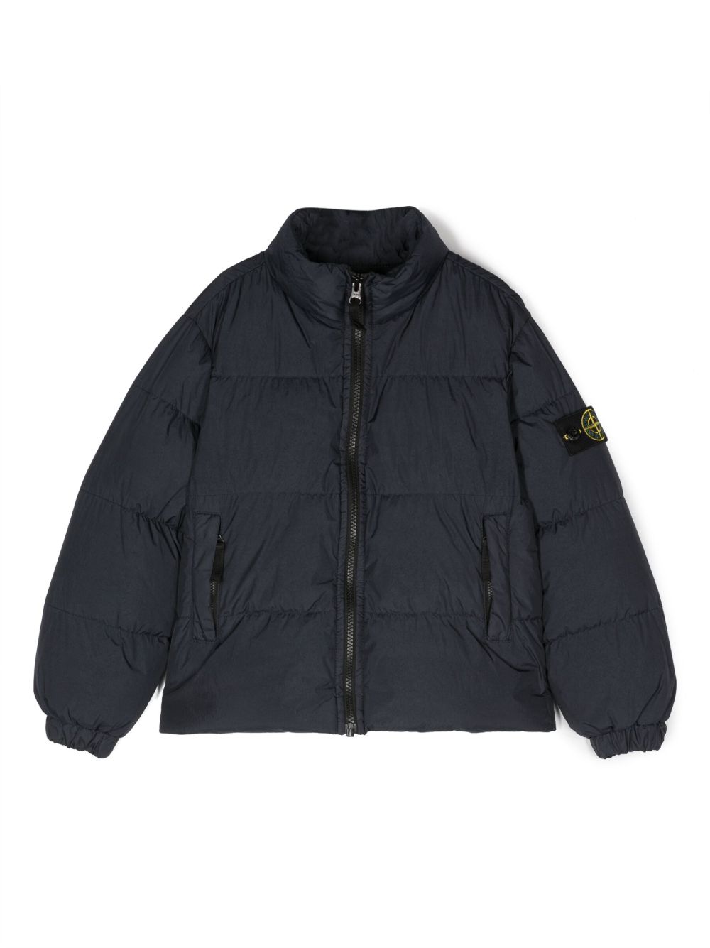 Stone Island Junior 罗盘图案填充夹克 - 蓝色