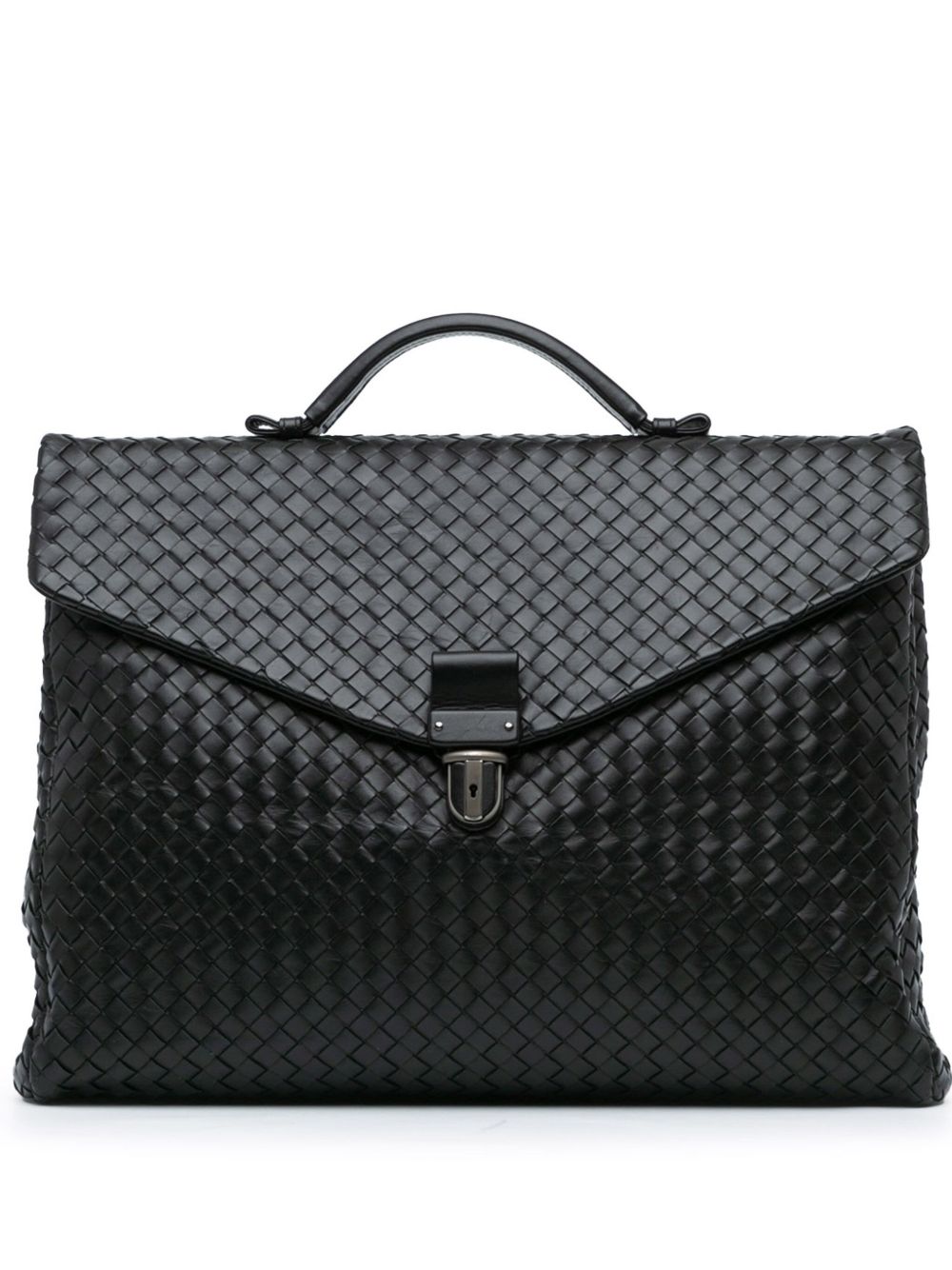Bottega Veneta Pre-Owned Intrecciato 公文包（2012-2023年典藏款） - 黑色