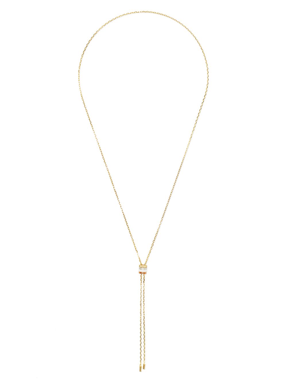 Boucheron Quatre 18K黄金白金玫瑰金迷你绑带钻石陶瓷项链 - 金色