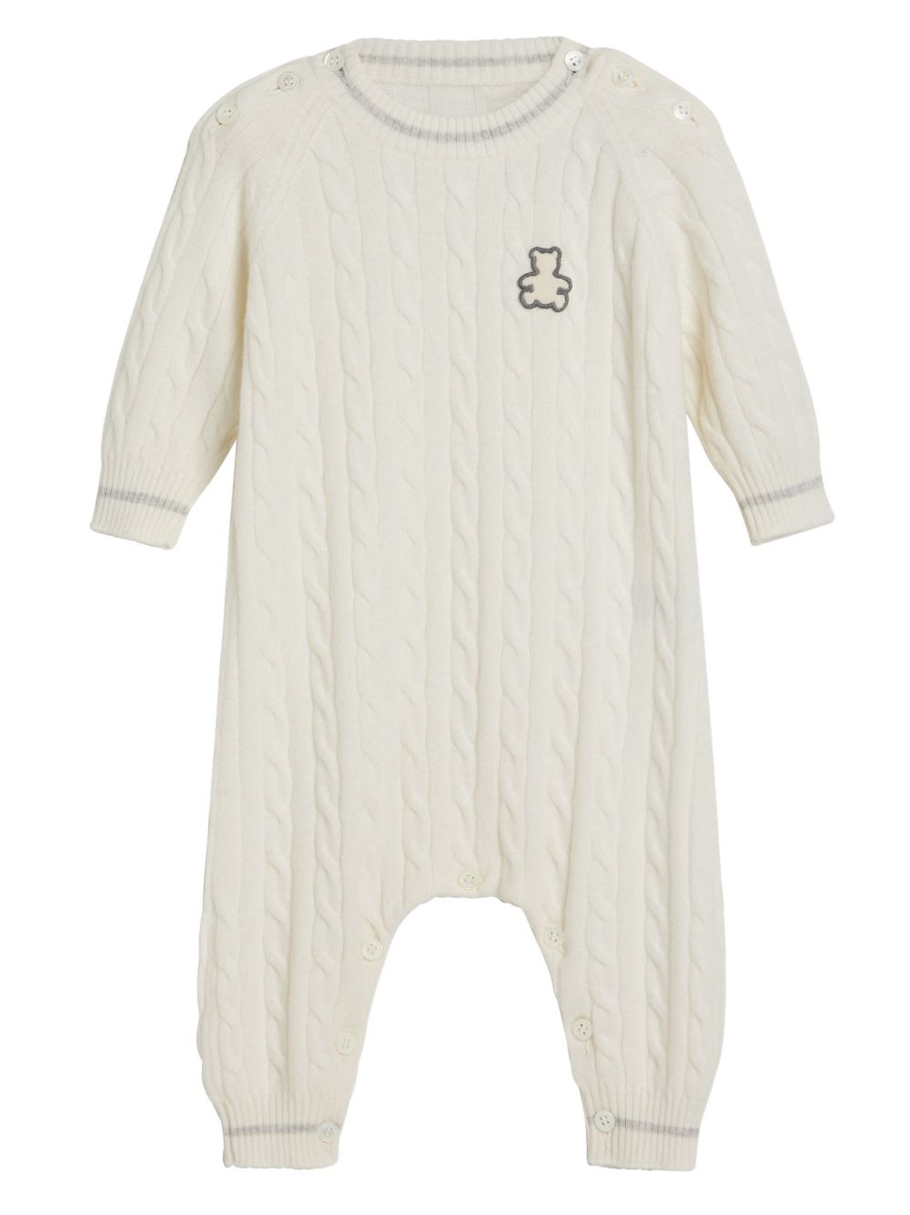 Brunello Cucinelli Kids 粗绞花针织连体长裤 - 白色