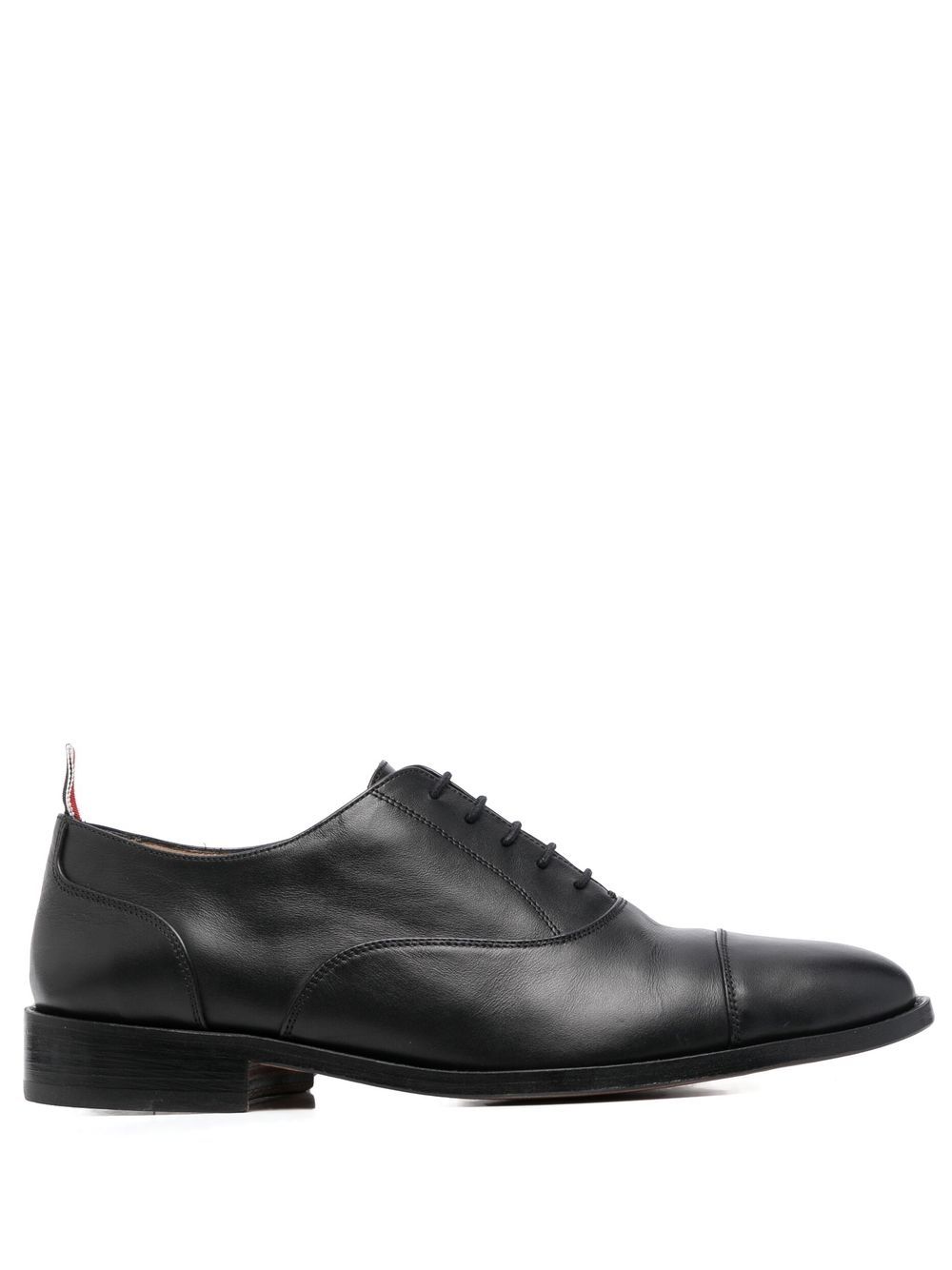 Thom Browne 罗缎标签系带鞋 - 黑色