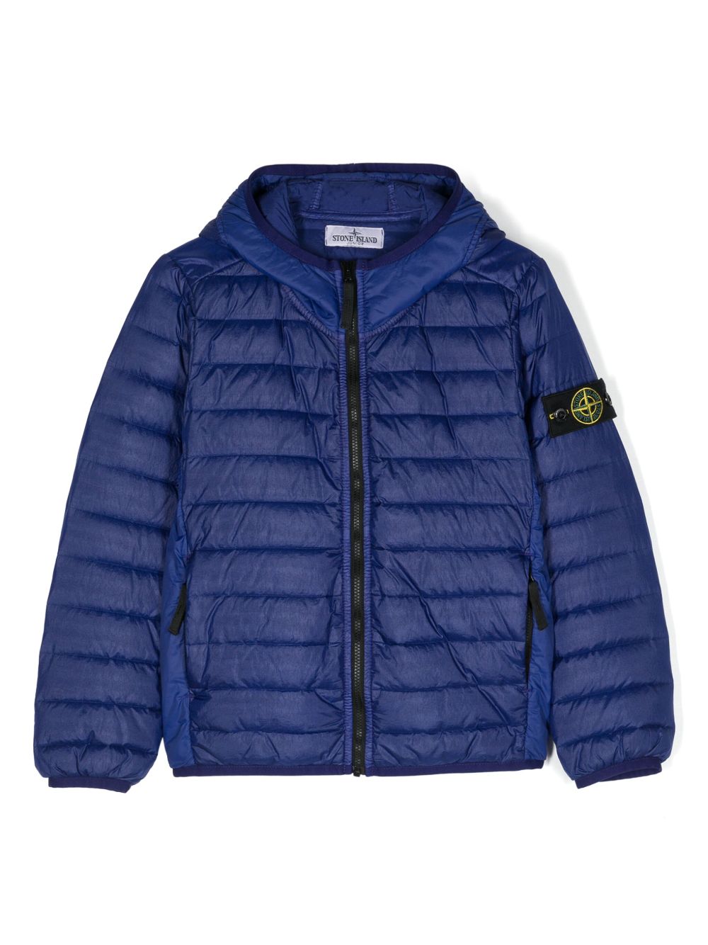 Stone Island Junior 罗盘图案连帽夹克 - 蓝色