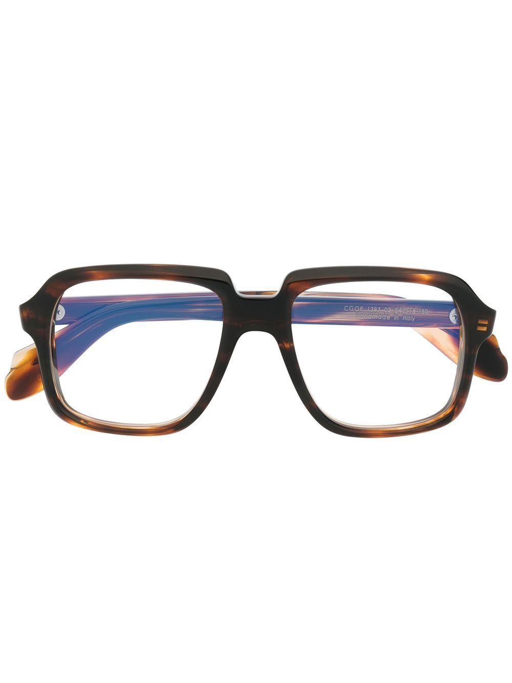 Cutler & Gross 玳瑁纹效果眼镜 - 褐色