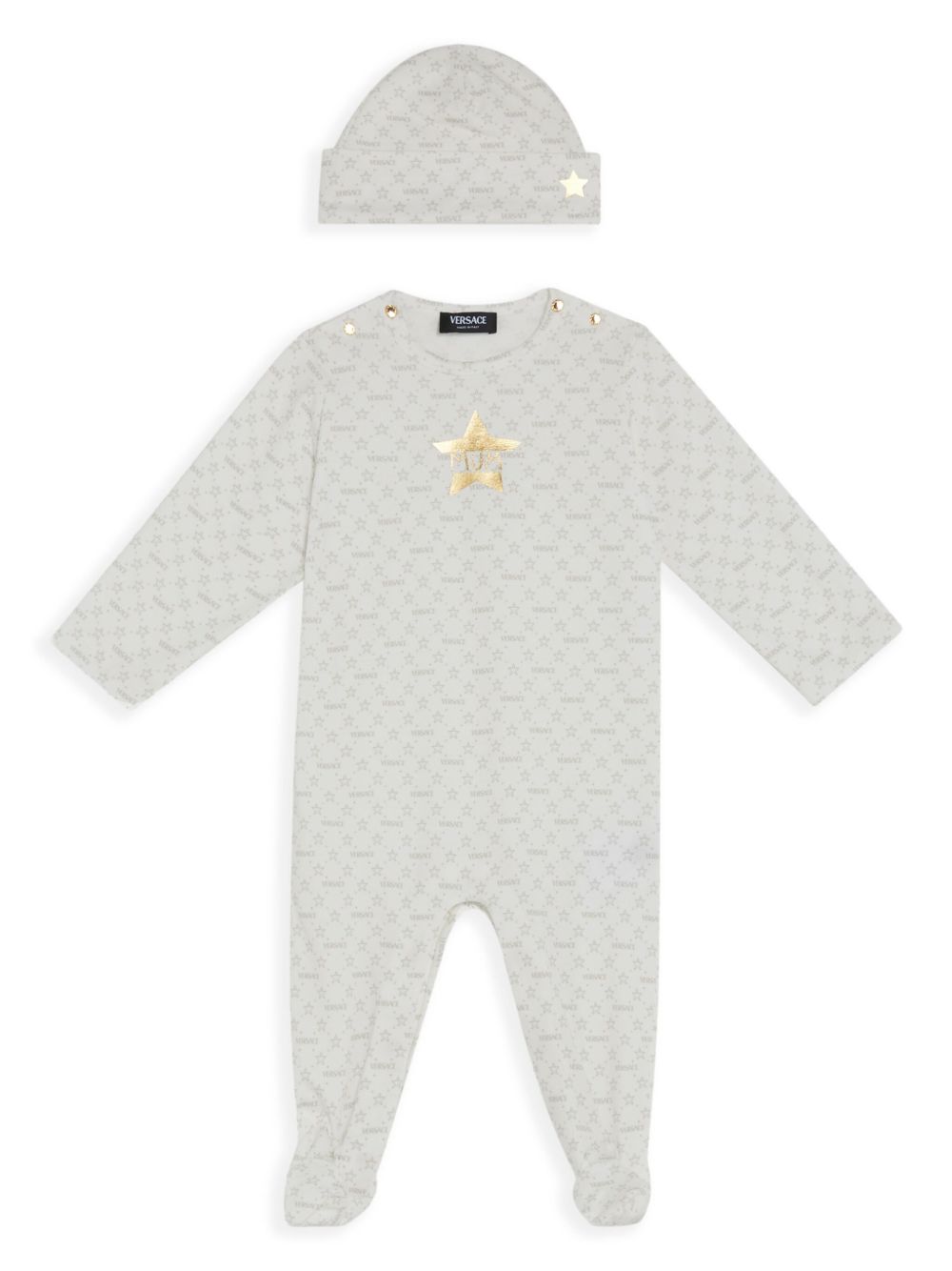Versace Kids 星星印花连体睡衣 - 中性色