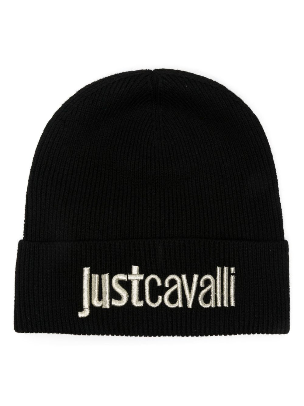 Just Cavalli logo刺绣套头帽 - 黑色