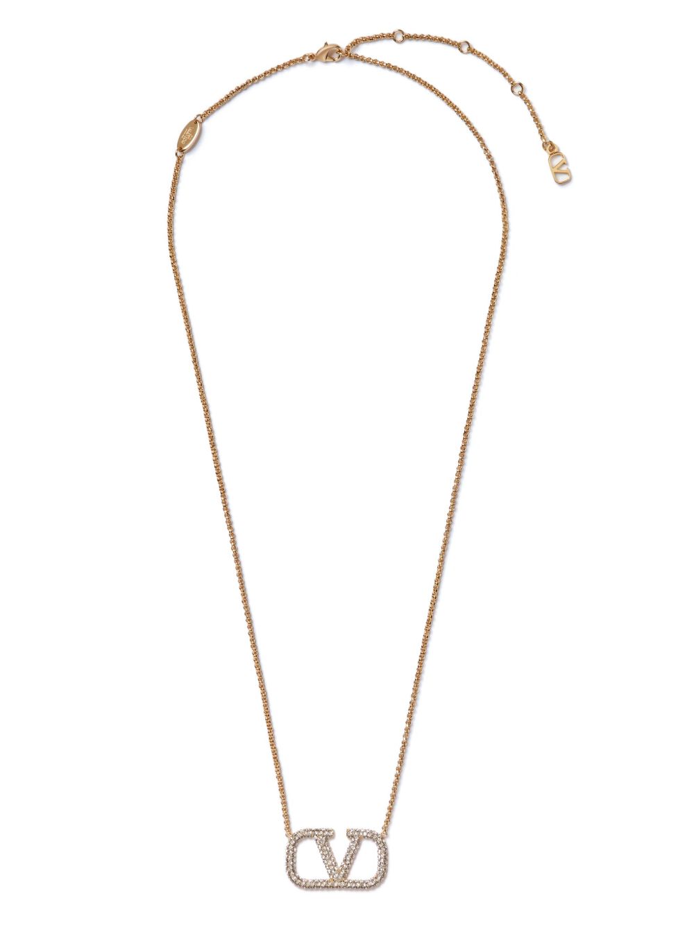 Valentino Garavani VLogo Signature 晶饰项链 - 金色
