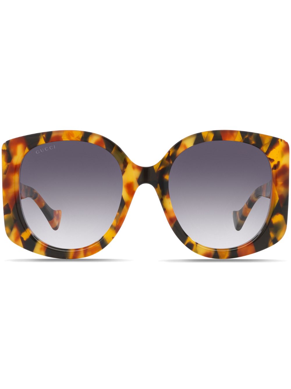 Gucci Eyewear 玳瑁纹超大框太阳眼镜 - 褐色