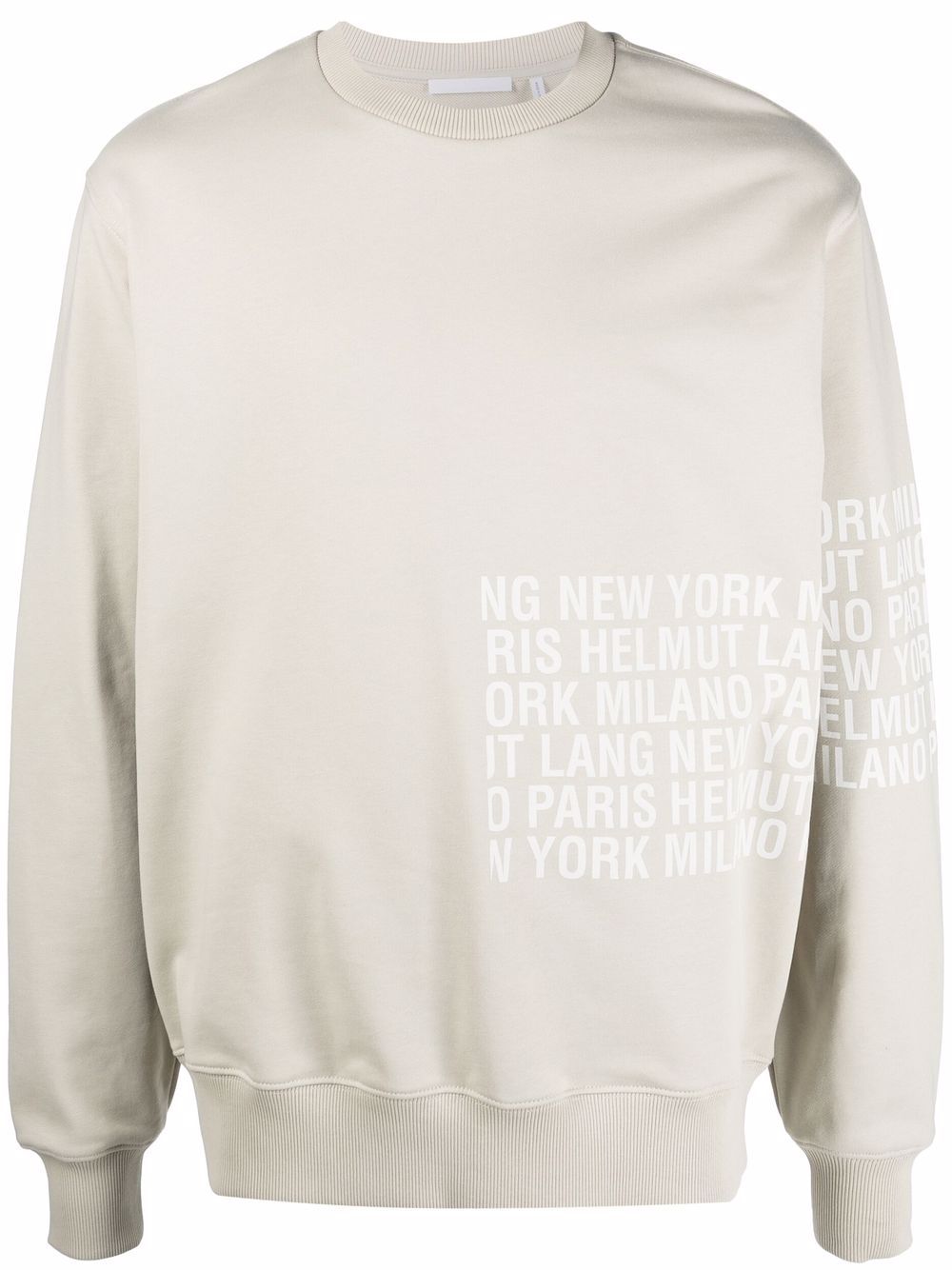 Helmut Lang Box logo印花圆领卫衣 - 中性色
