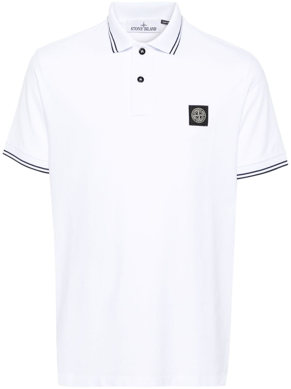 Stone Island 珠地布棉polo衫 - 白色