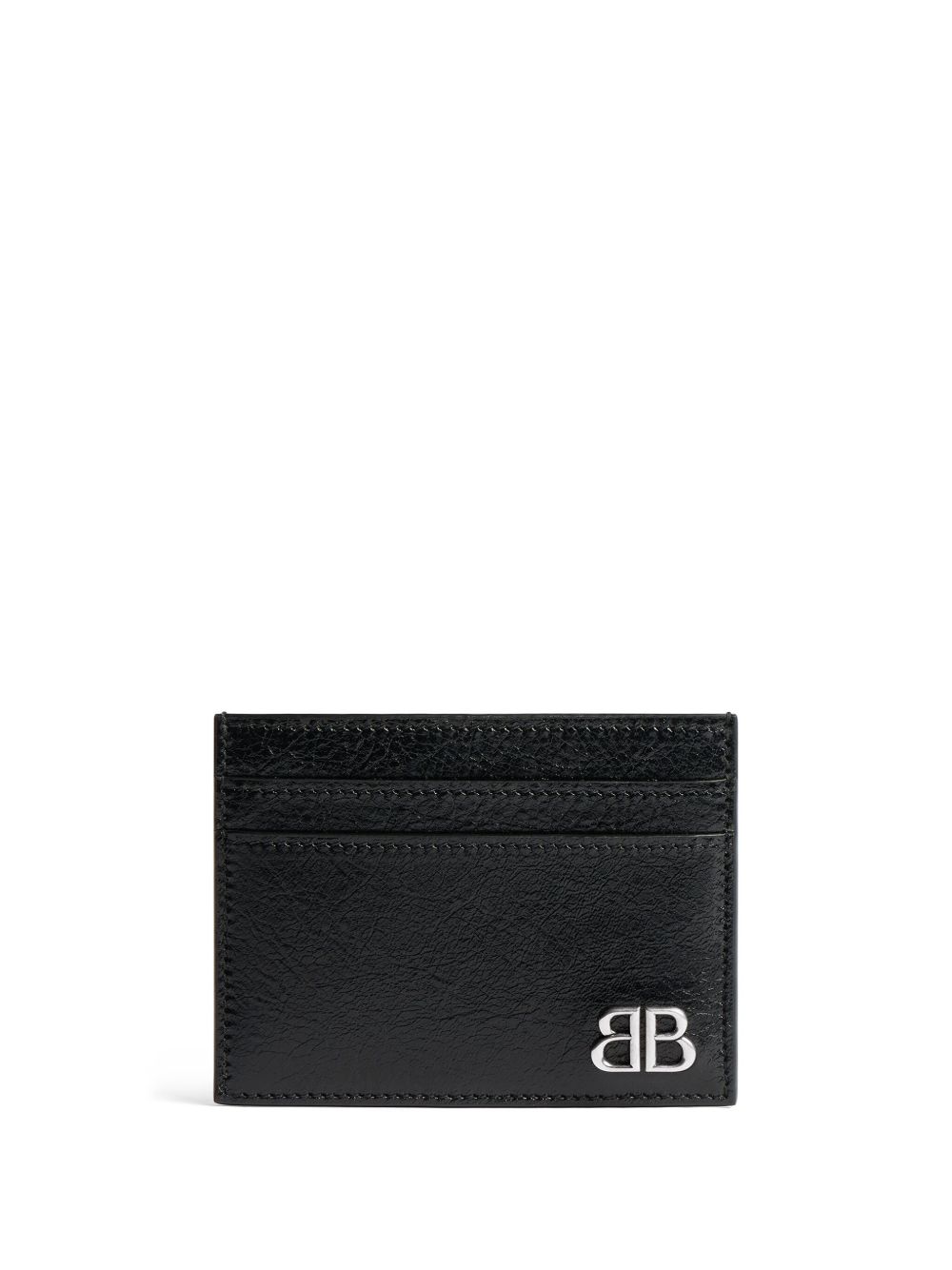 Balenciaga Monaco logo标牌皮质卡夹 - 黑色