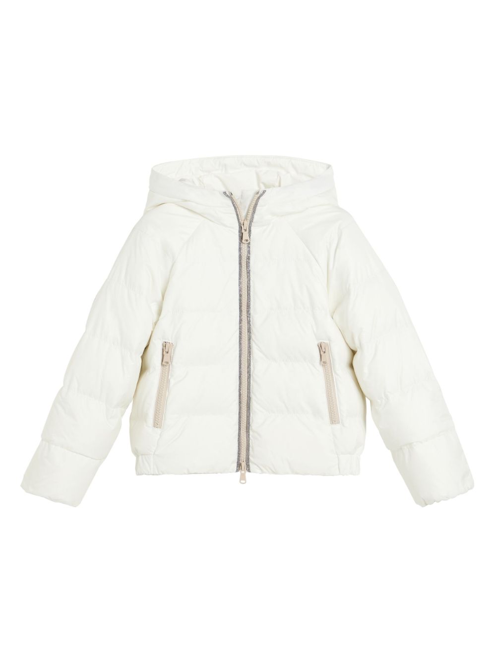Brunello Cucinelli Kids 填充夹克 - 白色