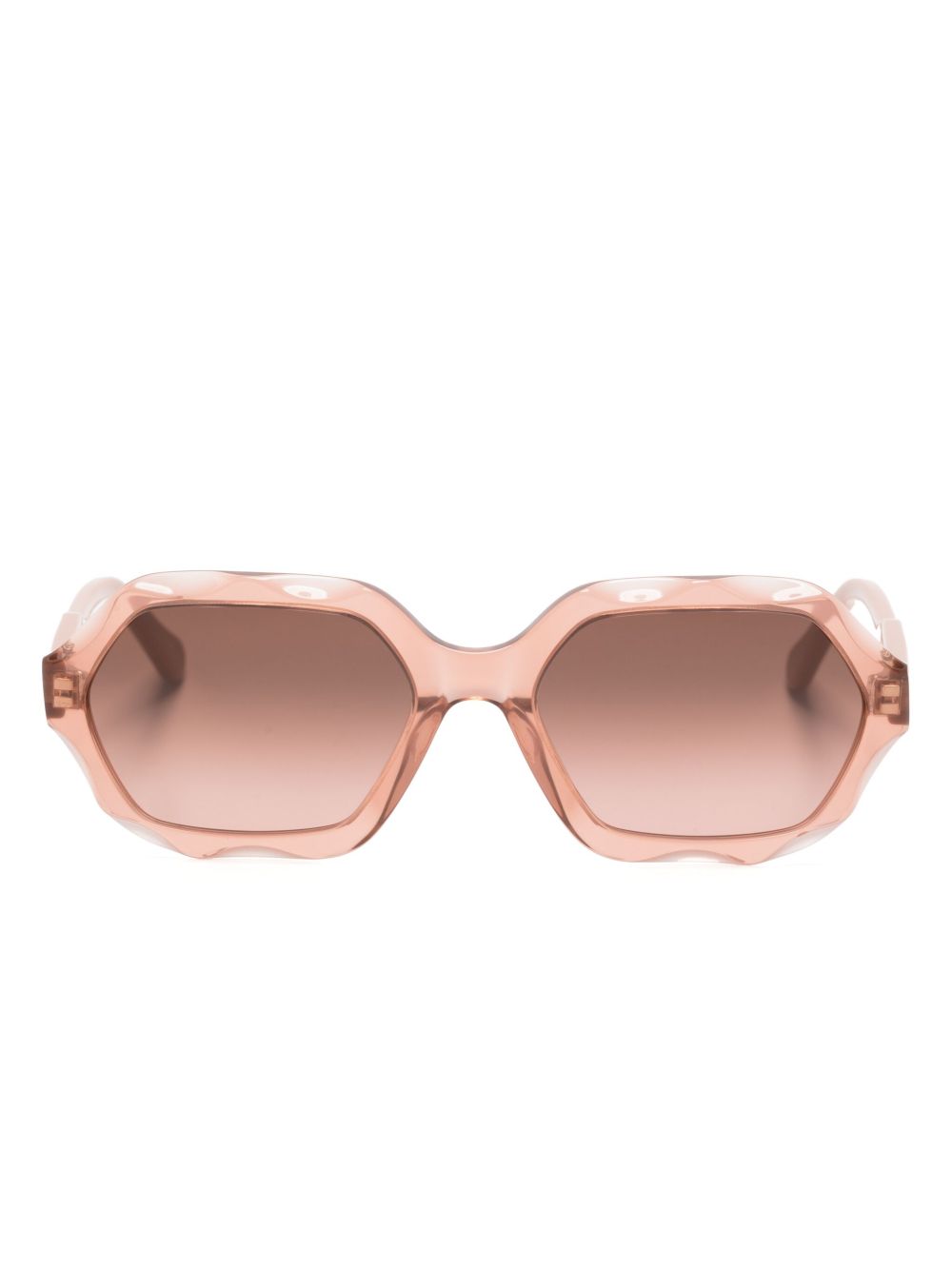 Chloé Eyewear Olivia 椭圆形框太阳眼镜 - 粉色