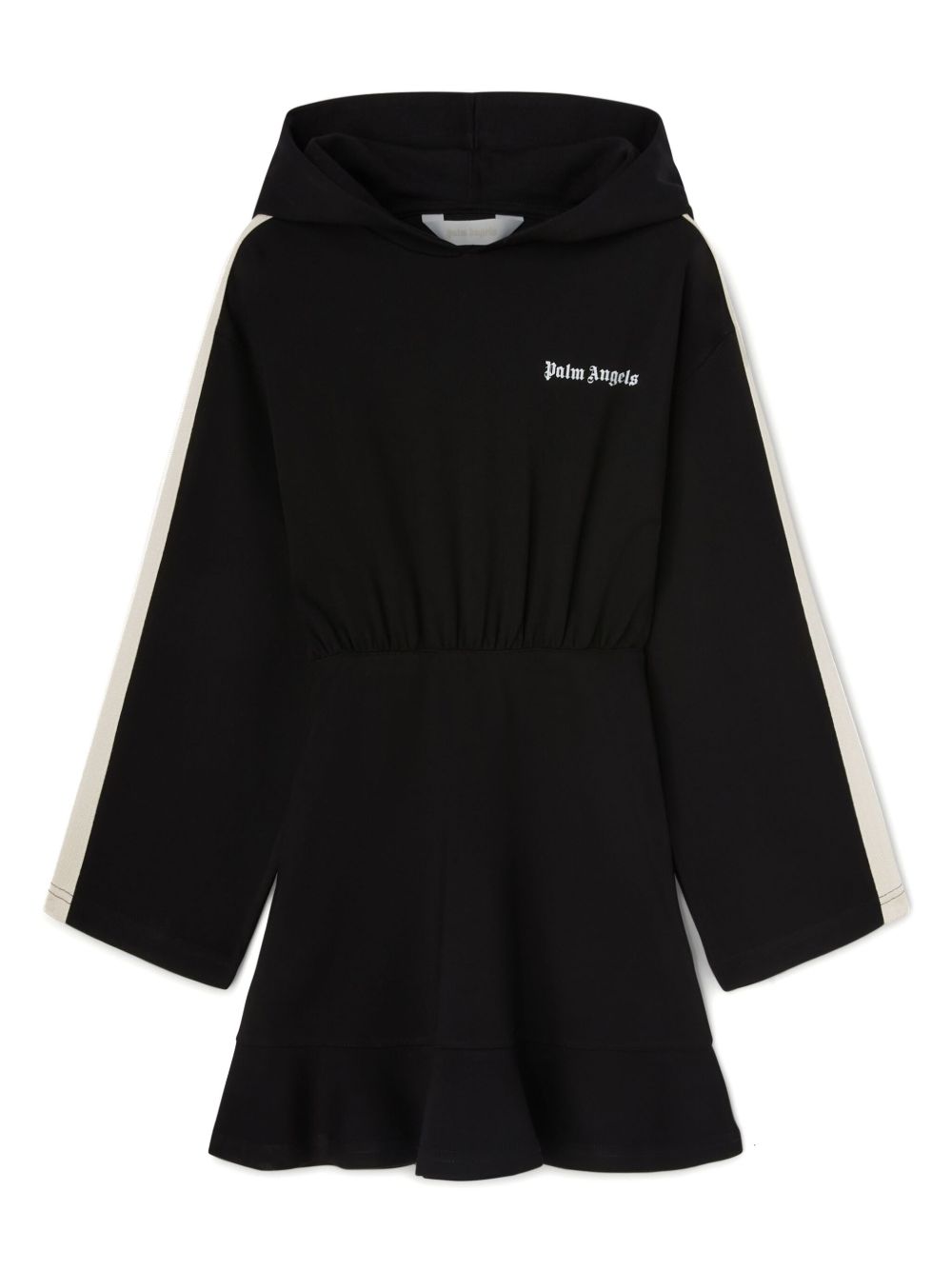 Palm Angels Kids logo印花连帽连衣裙 - 黑色