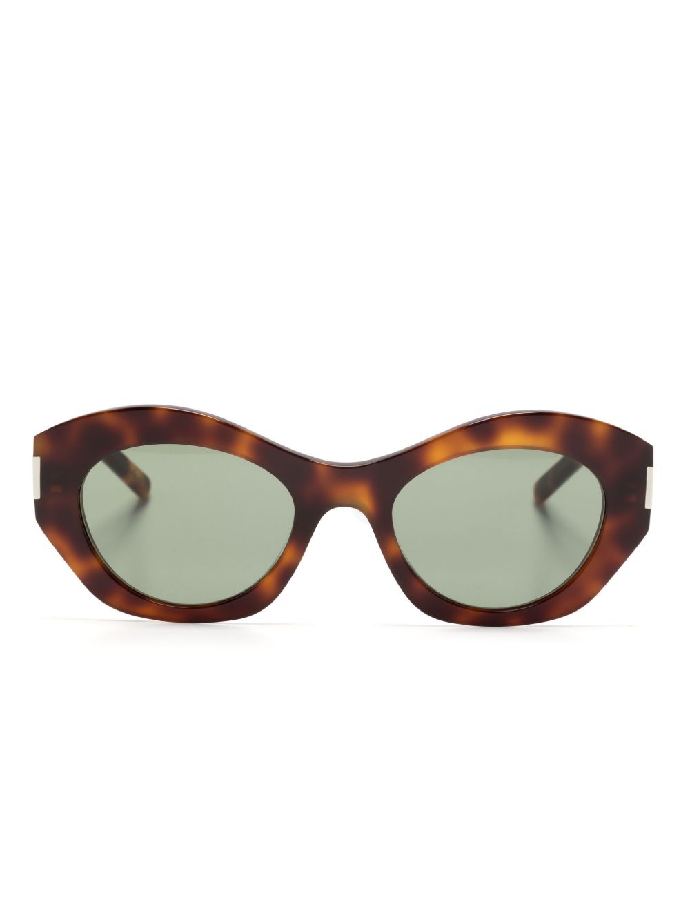 Saint Laurent Eyewear 玳瑁纹猫眼框太阳眼镜 - 褐色