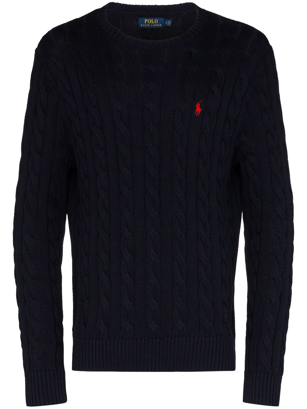 Polo Ralph Lauren Polo-Pony 粗绞花针织毛衣 - 蓝色