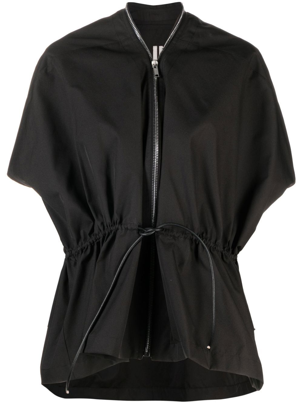 Rick Owens Sail 短袖皮质夹克 - 黑色