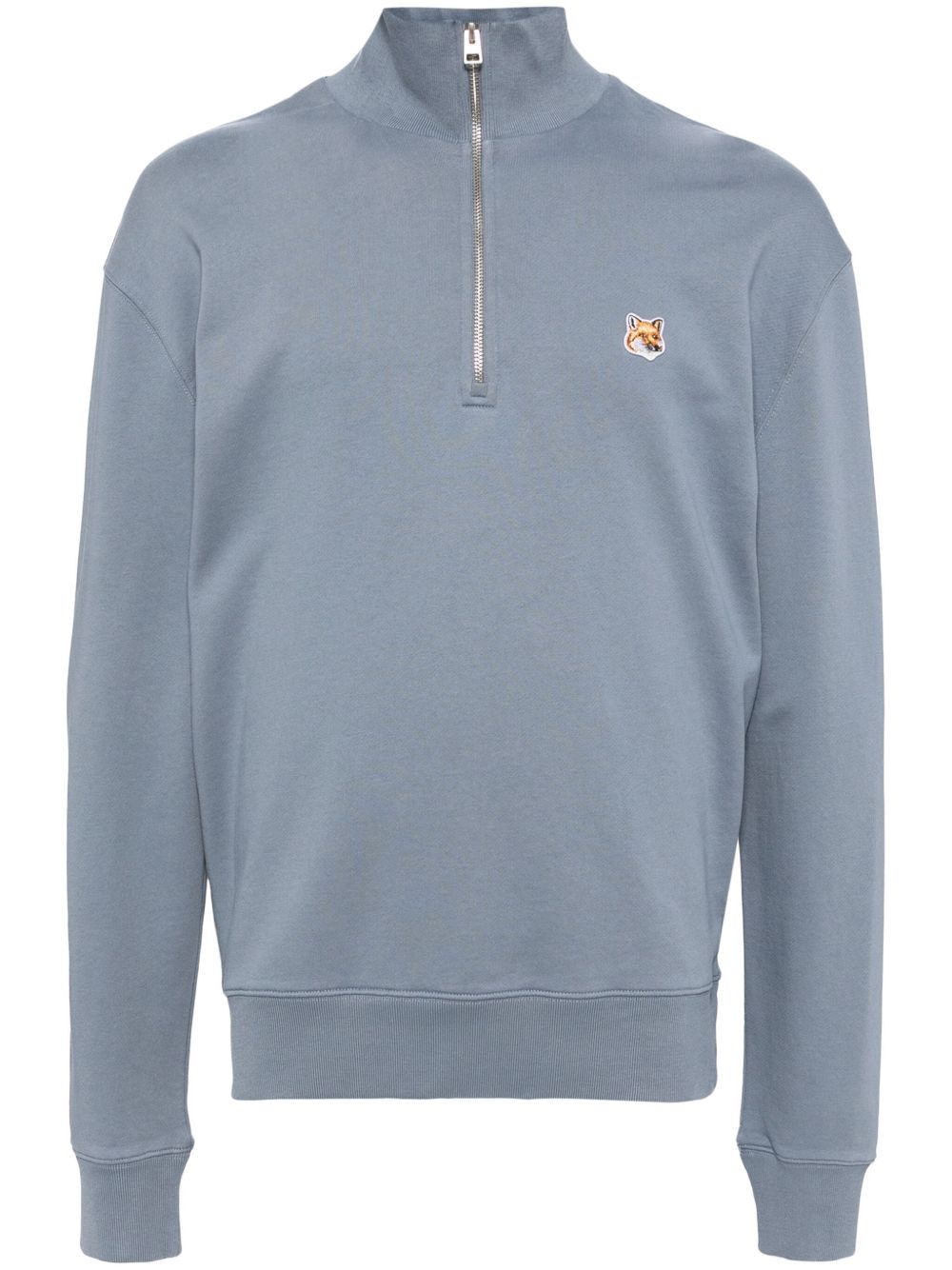 Maison Kitsuné Fox Head 贴花拉链领卫衣 - 蓝色