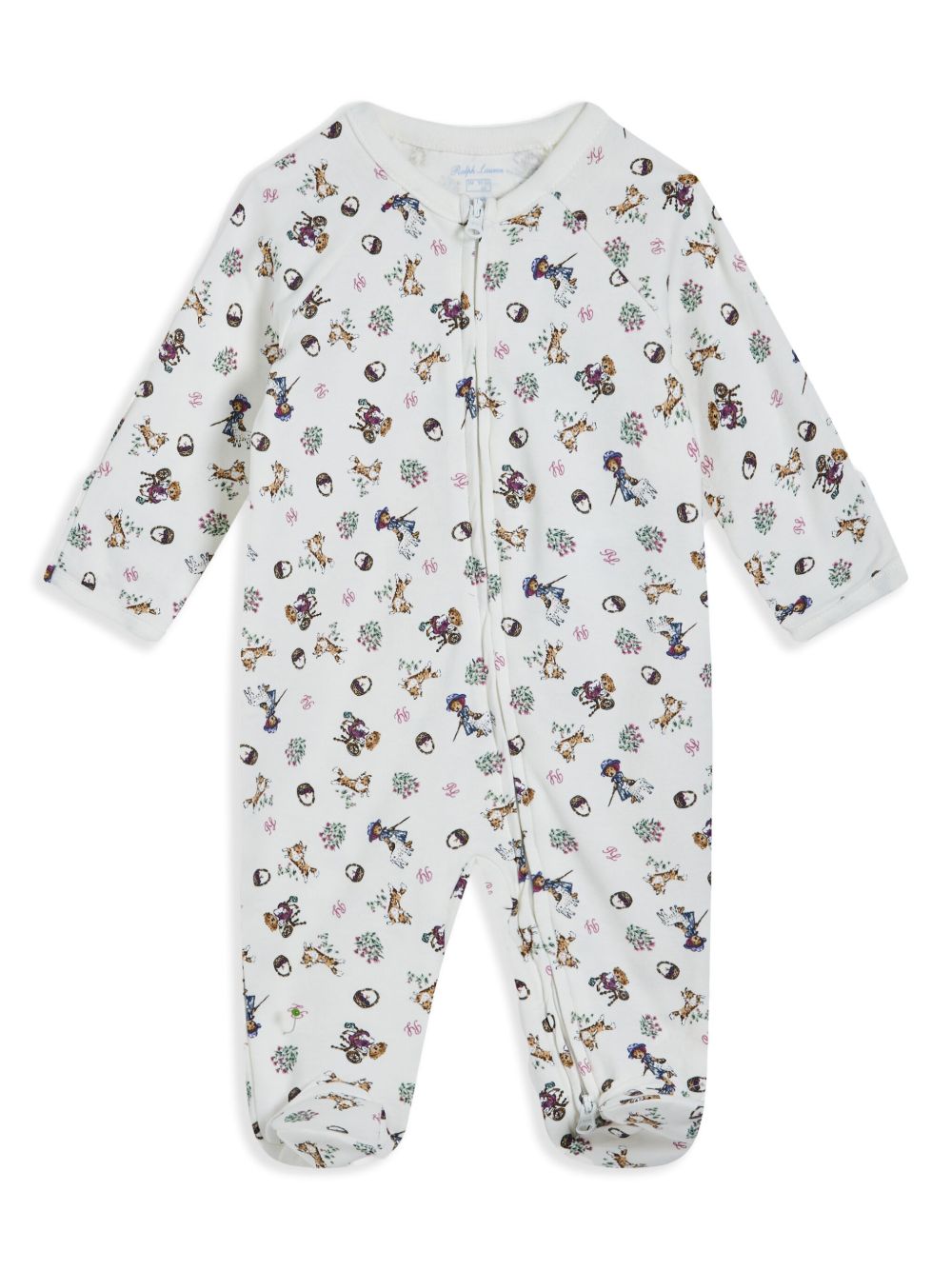POLO RALPH LAUREN KIDS 经典棉连体短裤 - 白色