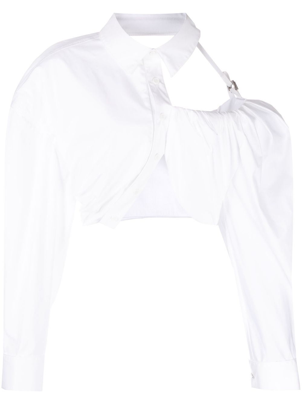 Jacquemus La Chemise Galliga 镂空细节短款衬衫 - 白色