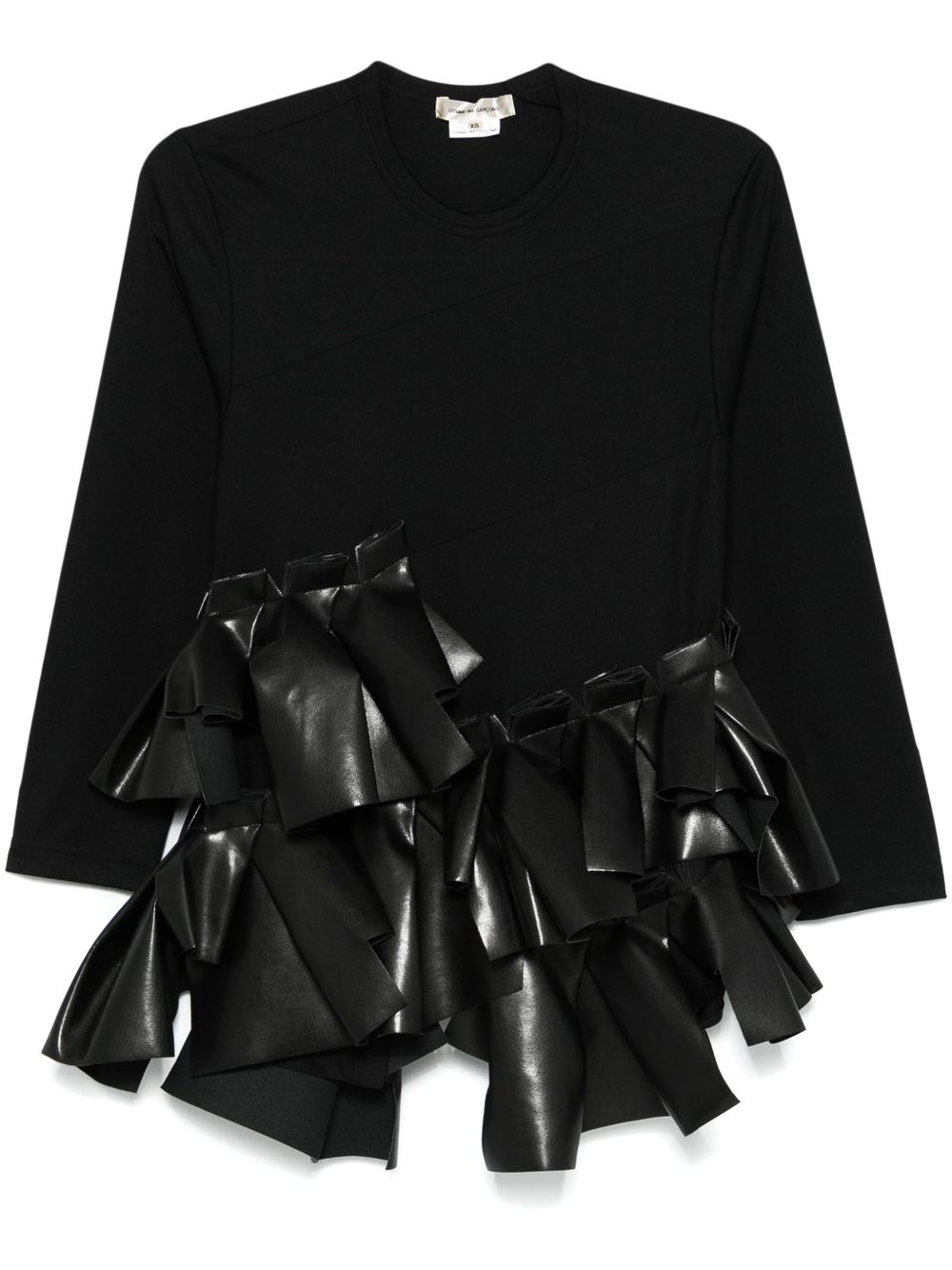 Comme Des Garçons 荷叶边T恤 - 黑色
